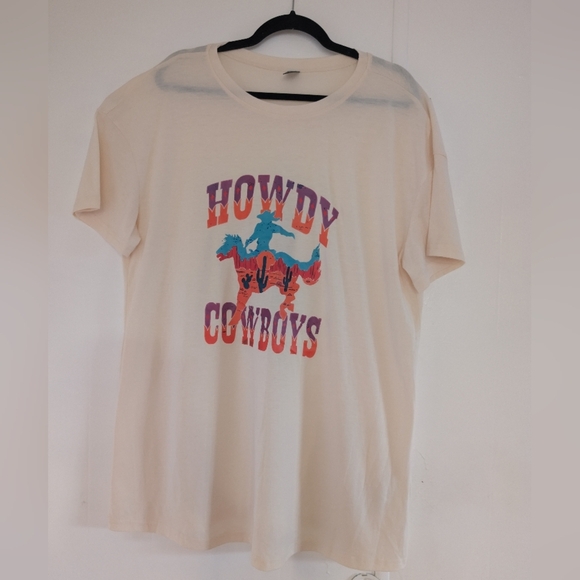 Howdy Cowboys Graphic T-Shirt Loose Fit / Oversized .. 0XL Boho Western Design - Picture 5 of 7